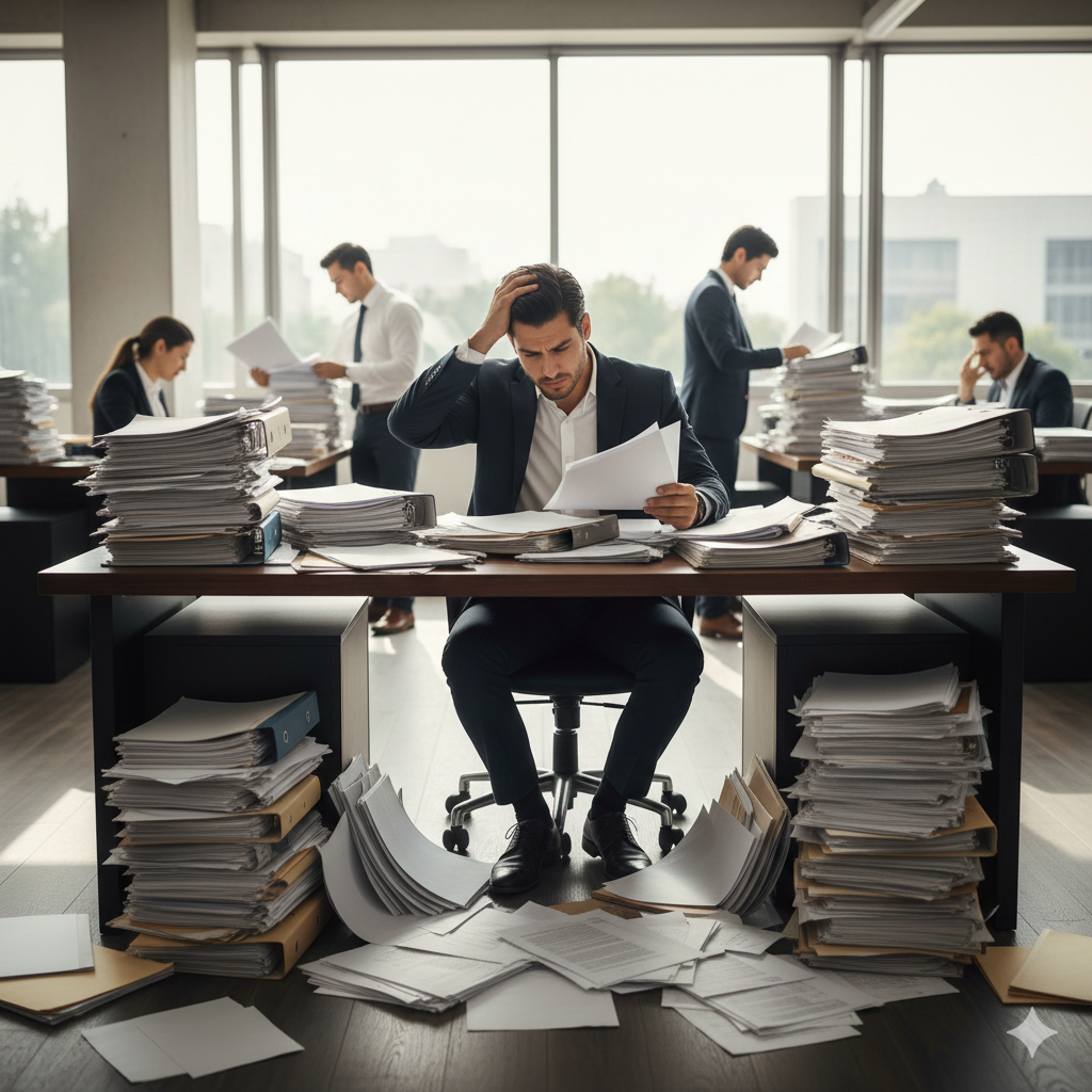 Empresa con procesos desorganizados antes de implementar ERP.