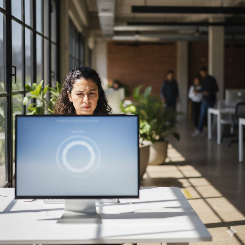 Empresa afectada por hosting lento en sistema administrativo.