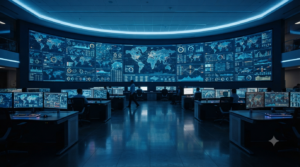 Centro de operaciones monitoreando el rendimiento de campañas digitales