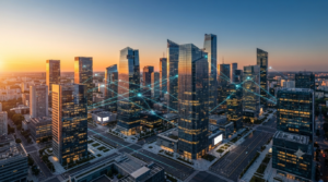 Ciudad inteligente conectada mediante infraestructura digital de alto rendimiento