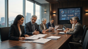 Empresarios mexicanos analizando el crecimiento de su estrategia digital