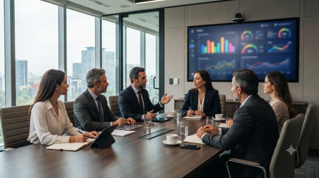 Empresa analizando el crecimiento de ventas mediante una estrategia digital respaldada por infraestructura tecnológica