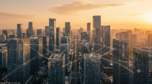 Ciudad empresarial conectada mediante infraestructura digital para impulsar el crecimiento